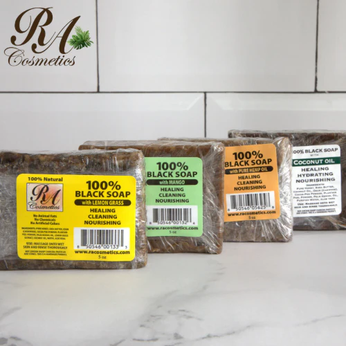 100% African Black Soap Bar w/ Hemp Oil - Image 4